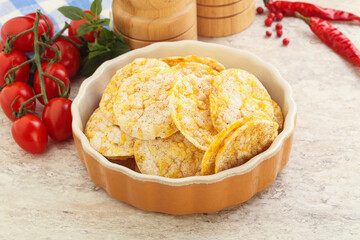 Natural organic grain rice chips