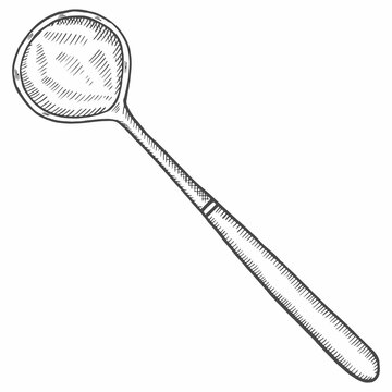 recommend clip art: soup ladle kitchen utensils solated doodle hand drawn sketch with outline style