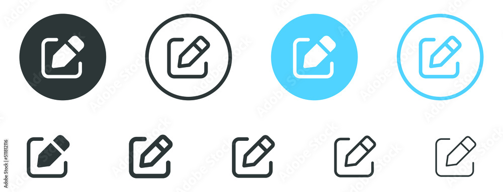 Fototapete edit pen icon, create modify pen sign button, pencil icon, sign up icon - editing text file document