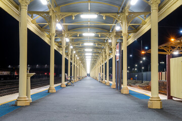 railway station platform night albury