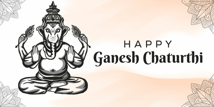 happy Ganesh chaturthi festival background banner