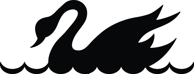 Fototapeta premium Swan silhouette on water