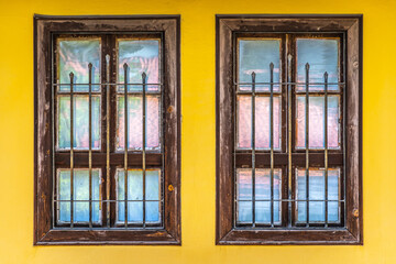 old window in the old building