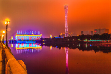 Fototapeta premium Canton Tower Sports Stadium Pearl River Guangzhou Guangdong Province China