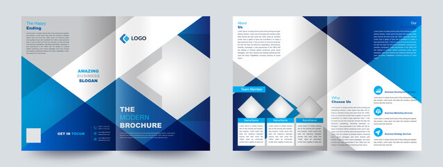 Modern Bifold Business Brochure Design Template Concept adept for multipurpose Projects