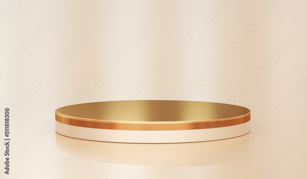 Aufkleber luxury gold pedestal background stage podium with empty golden 3d product platform presentation disp