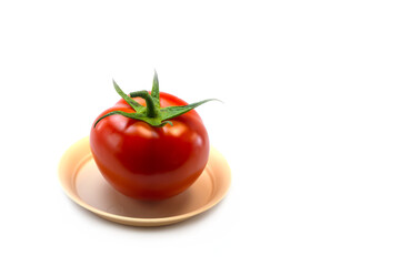 Fresh red tomatoes on a white background. Close-up, design, banner.