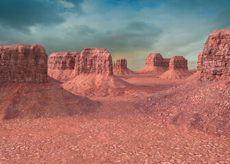 Fototapeta premium 3D Red canyon