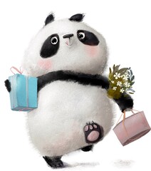 panda and gift © cofeee