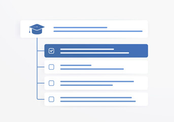 Fototapeta premium Microlearning - Bite-Sized Learning concept. Reading paragraph of text, listening to informational short podcast, watching a micro video clip, sorting set of micro-content items by chronological order