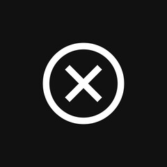 Close cross icon on grey background
