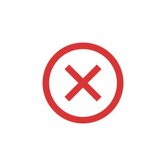 Close cross red vector icon