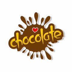 vector illustration of chocolate and love sign, chocolate day