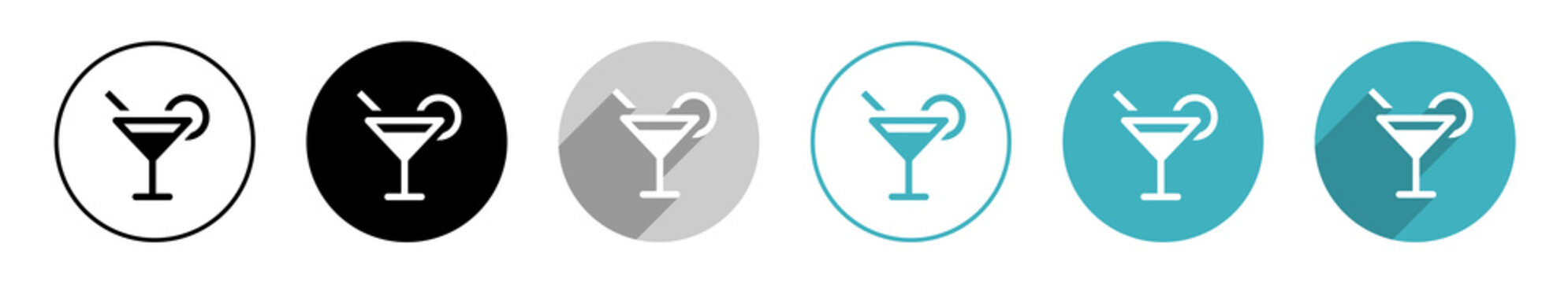 Bar Cocktailglas Vektor Icons