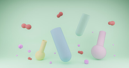 Colorful science laboratory background concept.