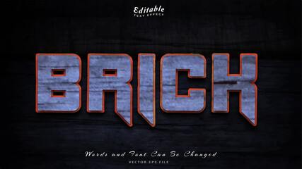 Fototapeta na wymiar brick editable text effect