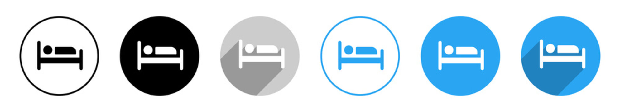 Übernachtung Schlafplatz Vektor Icons