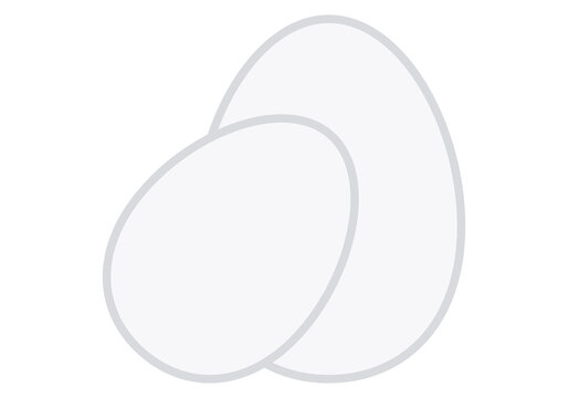 Icono de dos huevos de gallina en fondo blanco.