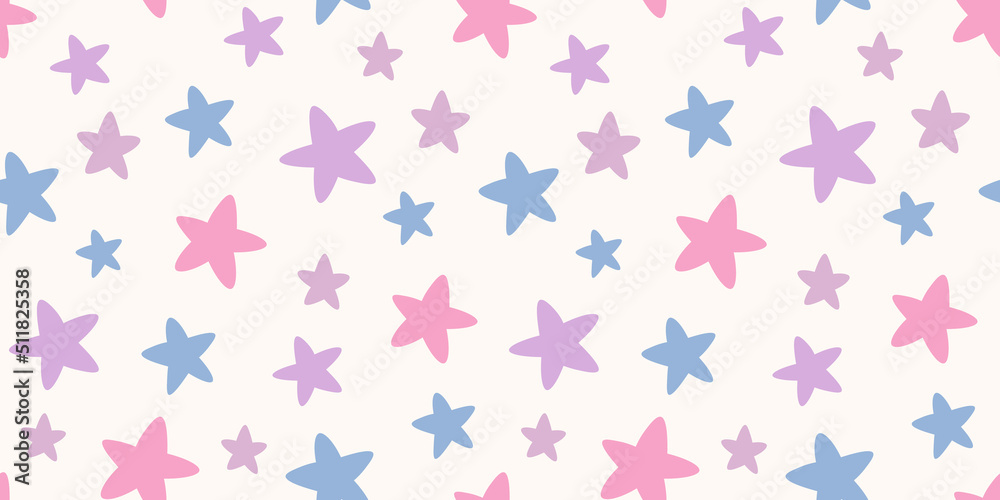 Poster colorful vector background with stars, seamless pattern
