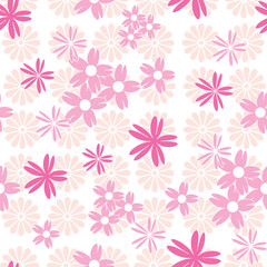 Vector white background white pink cherry tree flowers and cherry blossom sakura flowers. Seamless pattern background