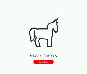 Horse vector icon. Editable stroke. Symbol in Line Art Style for Design, Presentation, Website or Mobile Apps Elements, Logo. Horse symbol illustration. Pixel vector graphics - Vector
