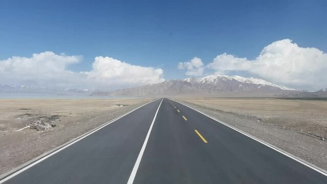 sayram lake and road