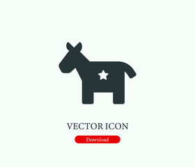 Unicorn vector icon. Editable stroke. Symbol in Line Art Style for Design, Presentation, Website or Mobile Apps Elements, Logo. Unicorn symbol illustration. Pixel vector graphics - Vector