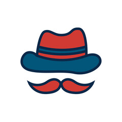 Fedora hat with mustache