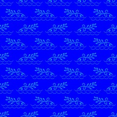 Abstract chaotic blue twigs on dark background