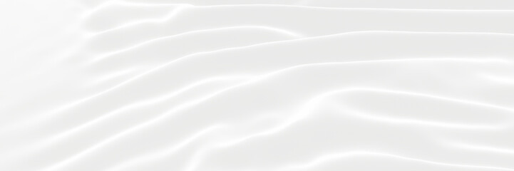 White abstract wave background. Rippled cloth.