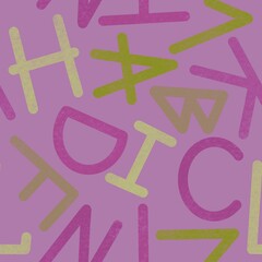 School seamless alphabet pattern for fabrics and textiles and packaging and kids and wrapping paper