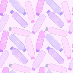 Coloured seamless plastic bottle pattern for packaging and fabrics and kids and kitchen and sports and notebooks