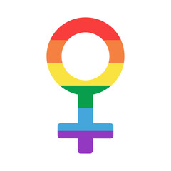 Male gender sign in rainbow colors