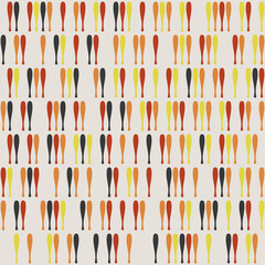 Red, yellow and orange sticks line up in a simple pattern. Vector and seamless.