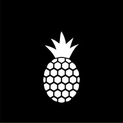 Tropical fruit, Pineapple logo isolated on dark background