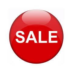 Sale 3D Button rot Glanz