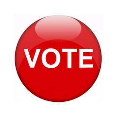 Vote 3D Button rot Glanz