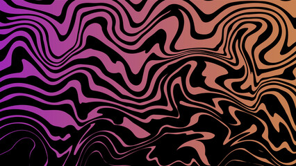 Optical wave. Dynamic distorted wave. Marble colored abstract background. Distorted black lines. Watercolor patterns. Vector illustration.