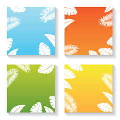 Fototapeta na wymiar Summer Background Set Illustration with Various Color Background. Summer Vector Design