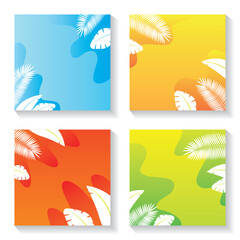 Summer Background Set Illustration with Various Color Background. Summer Vector Design