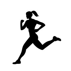 Fototapeta na wymiar running woman silhouette vector Illustration icon