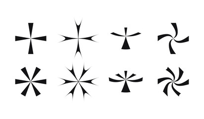 Obraz premium Set boho retro black lines shapes 
