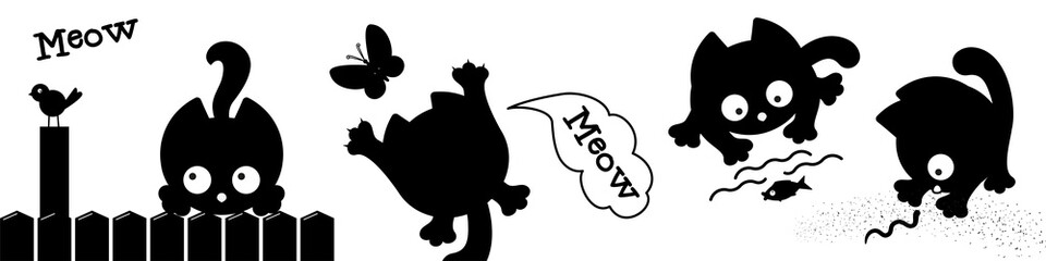 Cute black kitten with 