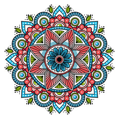 Vector indian mandala outline decorative round 