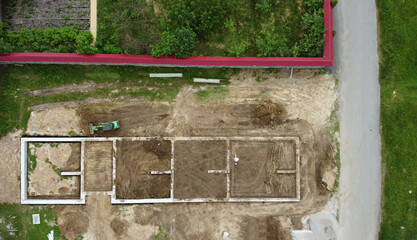 Home under construction on a building site