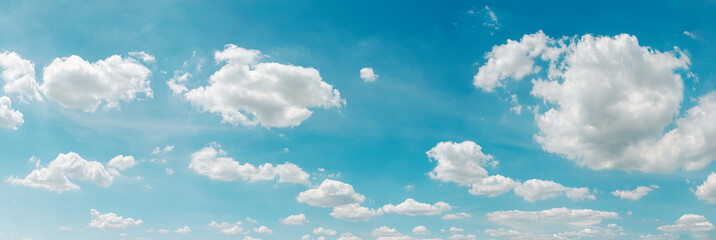 Naklejka na ściany i meble white clouds and blue sky background, panorama view