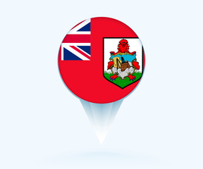 Map pointer with flag of Bermuda.