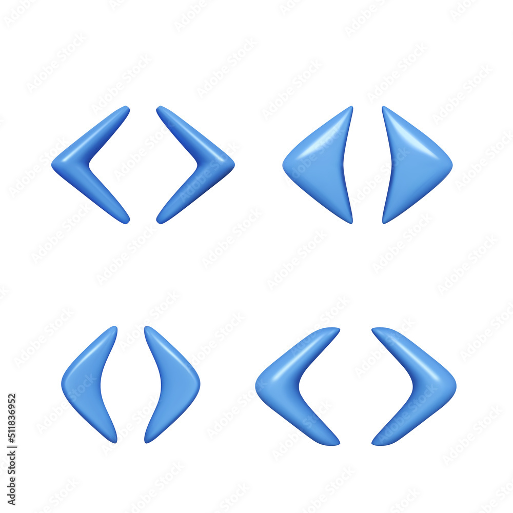 Poster arrow 3d button set. arrow icon set blue color on white background. isolated interface line symbol f
