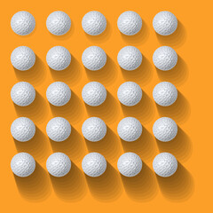 Abstract colorful background with golf balls