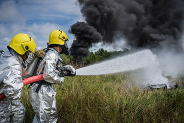 firefighters in action